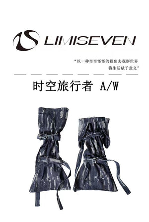 LIMISEVEN · Asymmetric Two-Tone Strap Leg Warmers