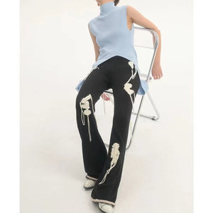 LIMISEVEN · Textured Yarn Patchwork Knit Trousers