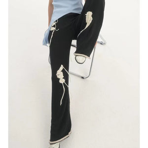 LIMISEVEN · Textured Yarn Patchwork Knit Trousers