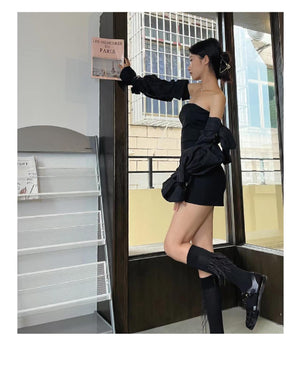 LIMISEVEN · Oversized Black Gothic Arm Warmers