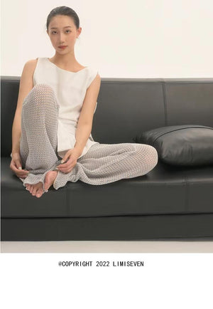 LIMISEVEN · Blue Lightweight Knit Trousers