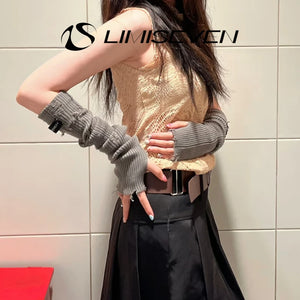 LIMISEVEN · Distressed Knit Convertible Arm Warmers