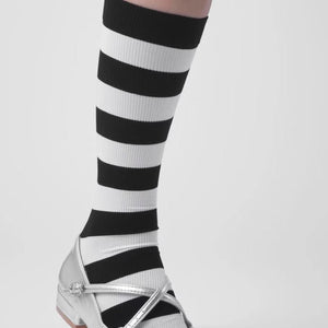 LIMISEVEN · Vintage Striped and Houndstooth Mid-Calf Socks