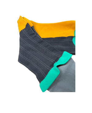 LIMISEVEN · Contrast Patchwork Mid-Calf Socks