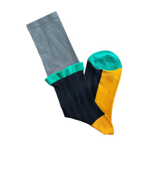 LIMISEVEN · Contrast Patchwork Mid-Calf Socks
