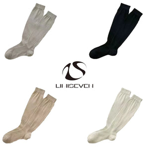 LIMISEVEN · Lightweight Solid-Color Ribbed Mid-Calf Socks