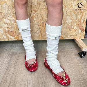 LIMISEVEN · Logo Double-Layer Stirrup Leg Warmers