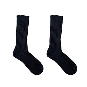 LIMISEVEN · Distressed Ribbed Mid-Calf Socks