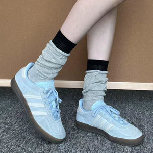 LIMISEVEN · Solid-Color Ribbed Socks with Layered Cuffs