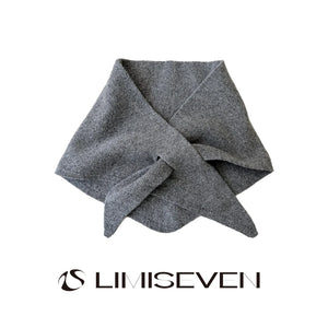 LIMISEVEN · Solid-Color Cross-Through Knit Triangle Scarf