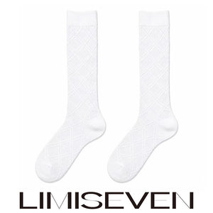 LIMISEVEN · Lightweight Openwork Diamond Knee-High Socks