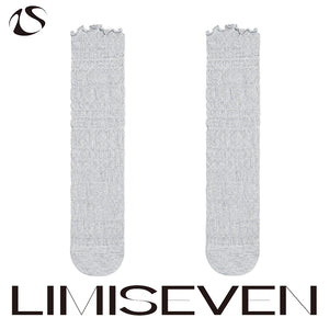 LIMISEVEN · Bubble Ruffle Sheer Mesh Slouch Socks