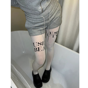 LIMISEVEN High-Waist Graffiti Print Tights