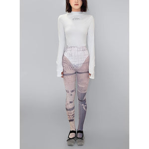 LIMISEVEN High-Waist Graffiti Print Tights