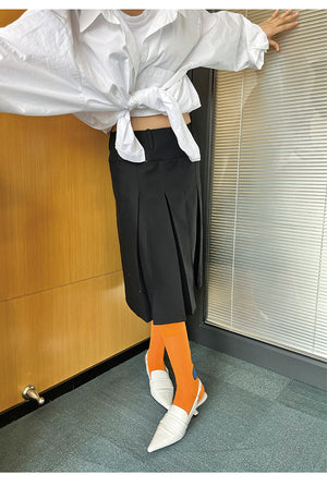 LIMISEVEN · Orange Graffiti Mid-Calf Socks