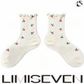 limiseven · Pixel Floral Ruffle Lace Ankle Socks