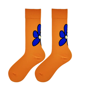 LIMISEVEN · Orange Graffiti Mid-Calf Socks