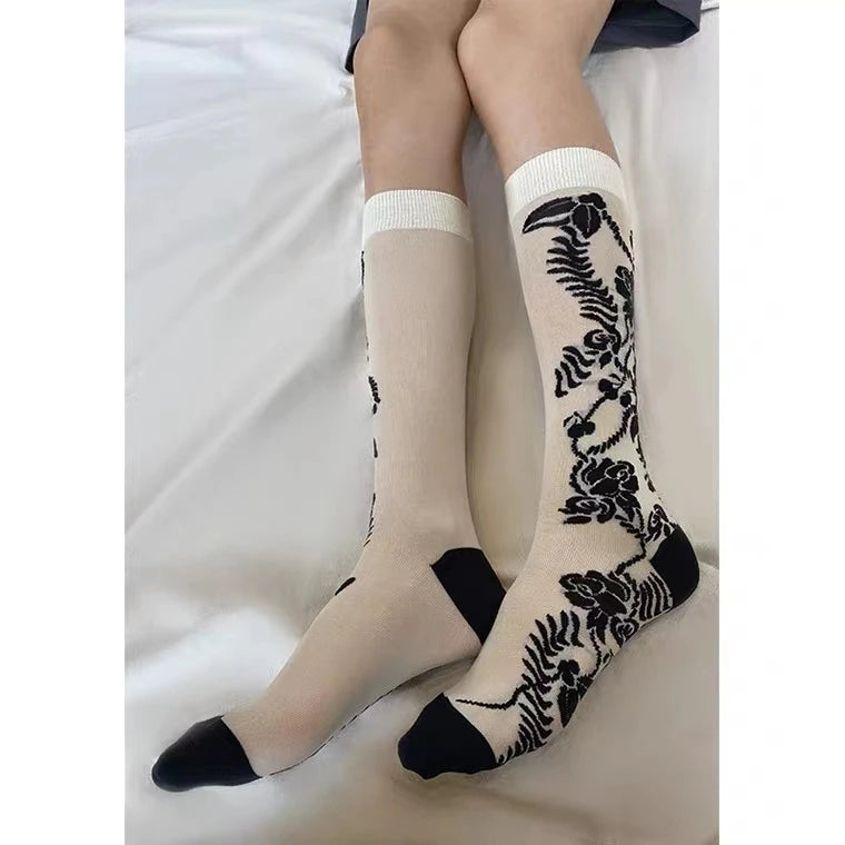 LIMISEVEN · Vintage Pattern Lightweight Socks