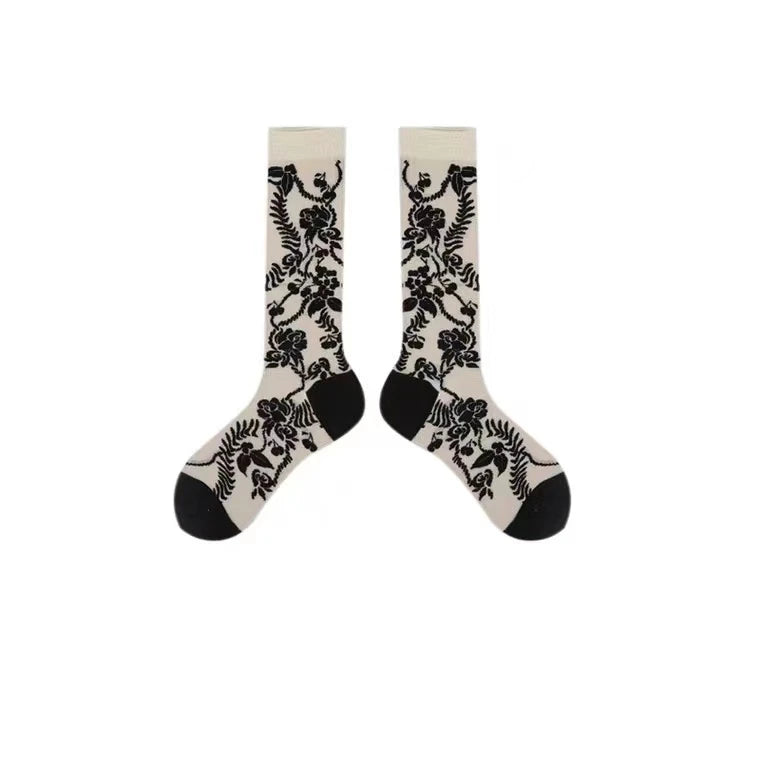 LIMISEVEN · Vintage Pattern Lightweight Socks