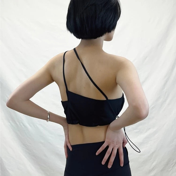 LIMISEVEN · Deconstructed Drawstring Asymmetric Camisole