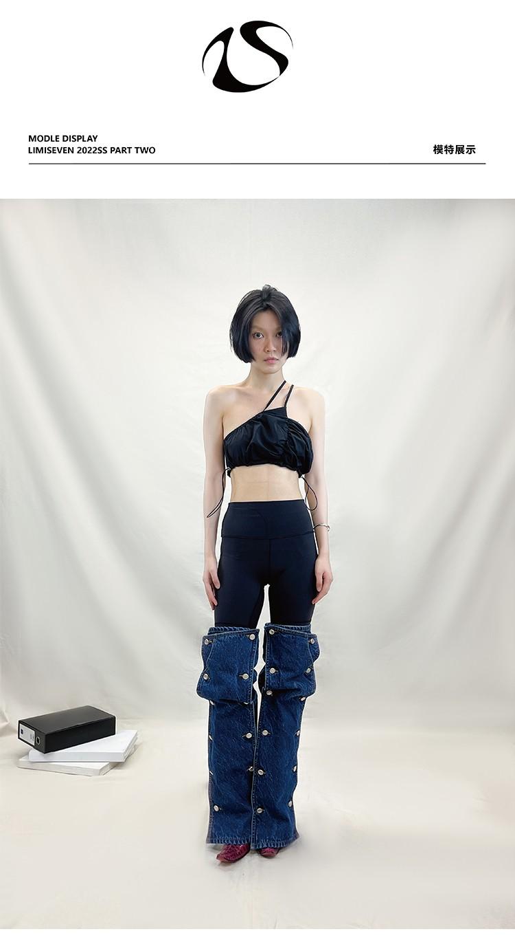 LIMISEVEN · Deconstructed Drawstring Asymmetric Camisole
