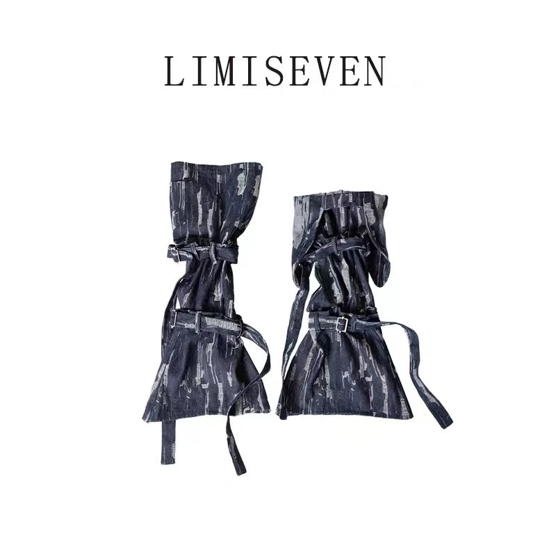 LIMISEVEN · Asymmetric Two-Tone Strap Leg Warmers