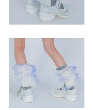 LIMISEVEN · Raccoon Dog Fur Patchwork Mid-Calf Socks