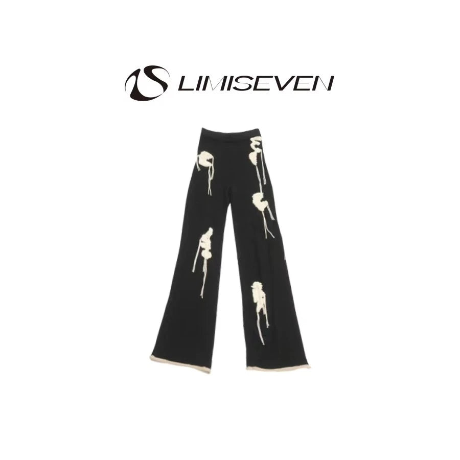 LIMISEVEN · Textured Yarn Patchwork Knit Trousers