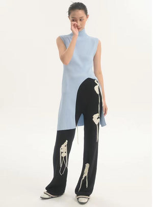 LIMISEVEN · Textured Yarn Patchwork Knit Trousers