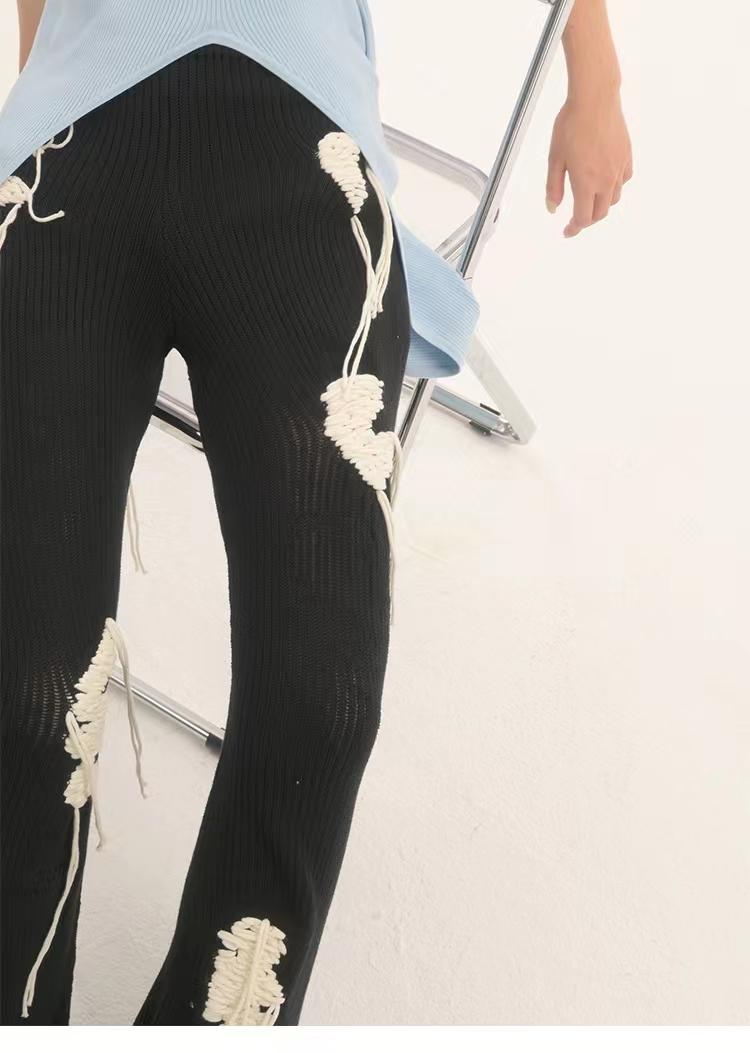 LIMISEVEN · Textured Yarn Patchwork Knit Trousers