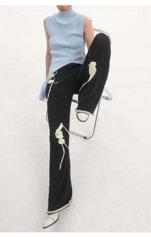LIMISEVEN · Textured Yarn Patchwork Knit Trousers
