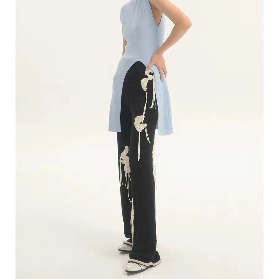 LIMISEVEN · Textured Yarn Patchwork Knit Trousers