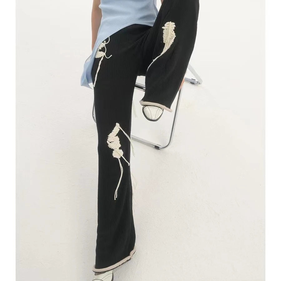 LIMISEVEN · Textured Yarn Patchwork Knit Trousers