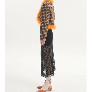 LIMISEVEN · Convertible Tie-Up Openwork Frayed Knit Skirt and Shawl