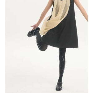 LIMISEVEN · Hand-Stitched Irregular-Line Knee-High Socks
