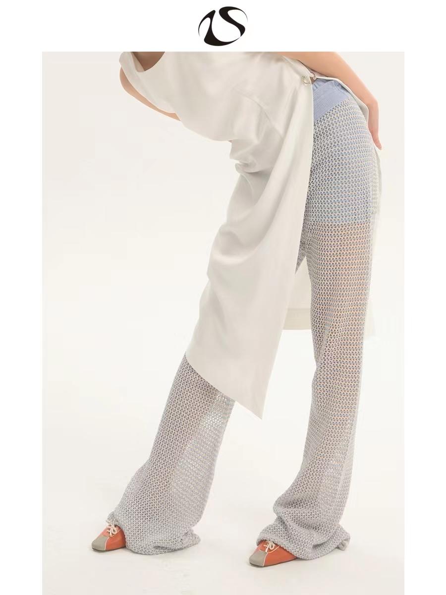 LIMISEVEN · Blue Lightweight Knit Trousers