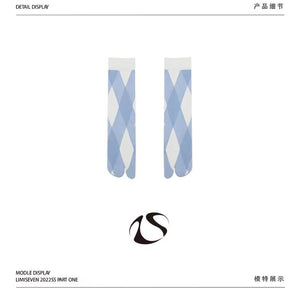 LIMISEVEN · Fresh Plaid Diamond Split-Toe Socks