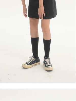LIMISEVEN · Black Flocked Logo Socks