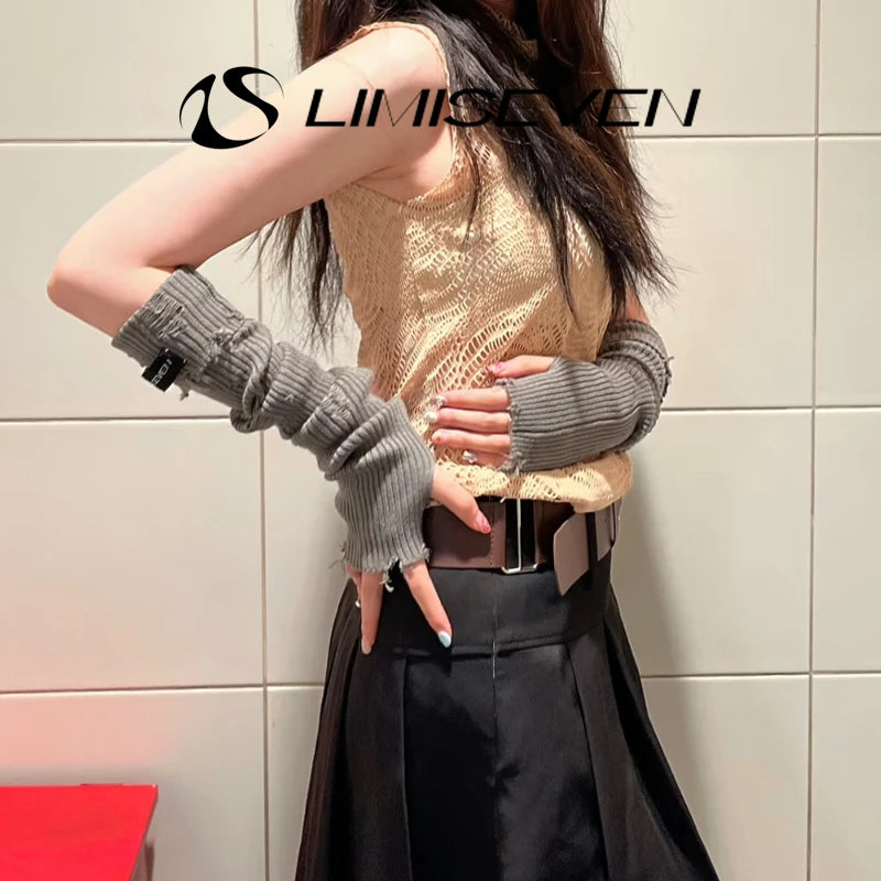 LIMISEVEN · Distressed Knit Convertible Arm Warmers