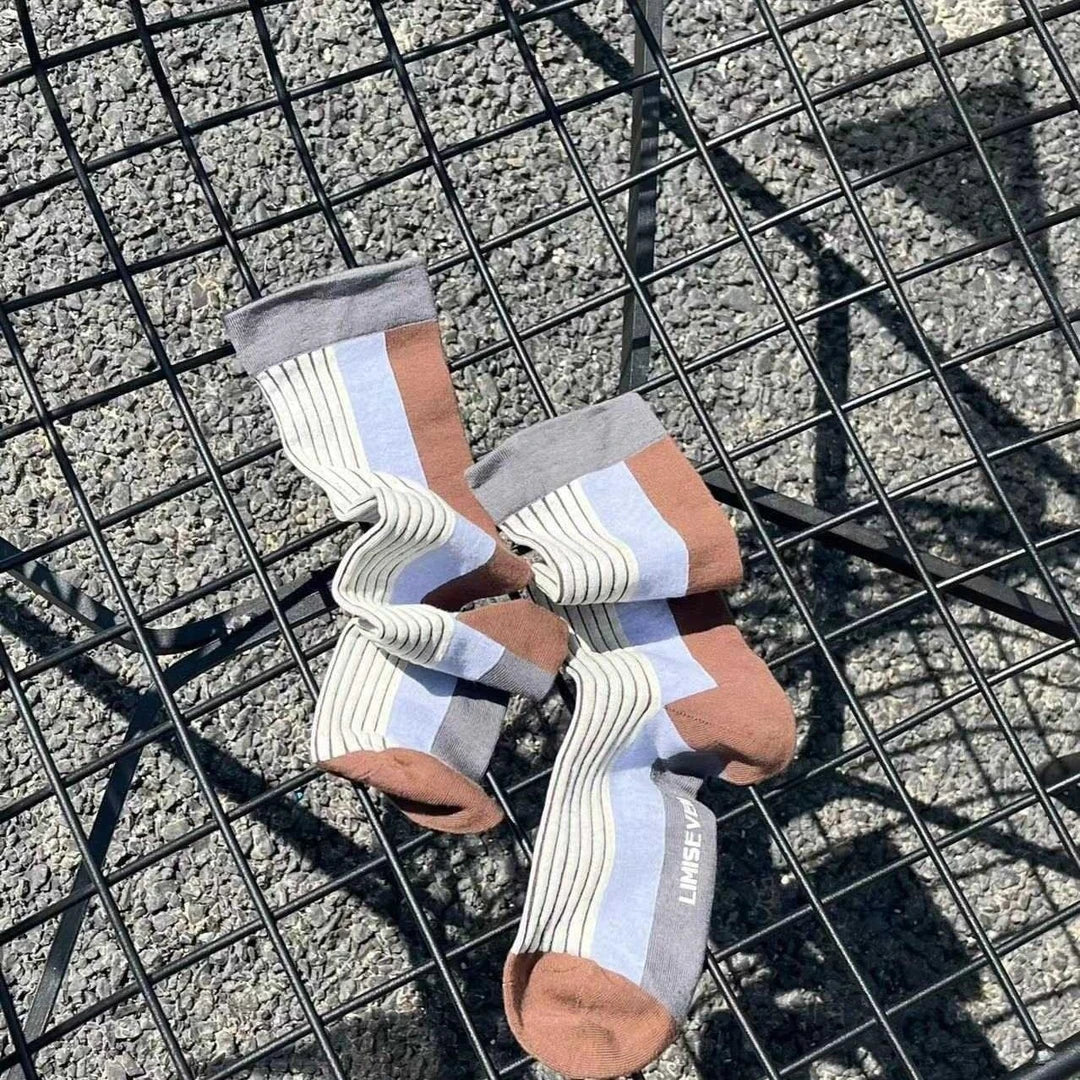 LIMISEVEN · Minimalist Striped Mid-Calf Socks