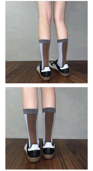 LIMISEVEN · Minimalist Striped Mid-Calf Socks