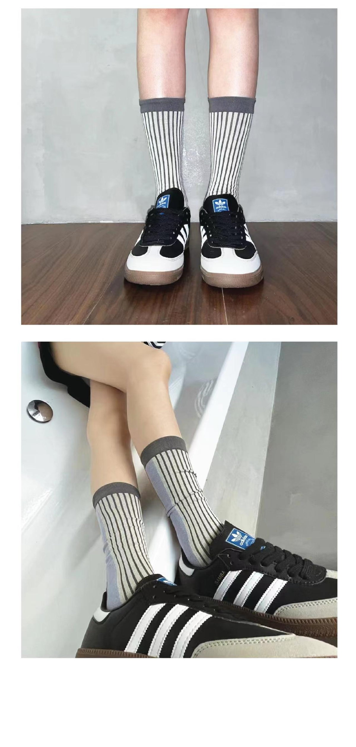 LIMISEVEN · Minimalist Striped Mid-Calf Socks