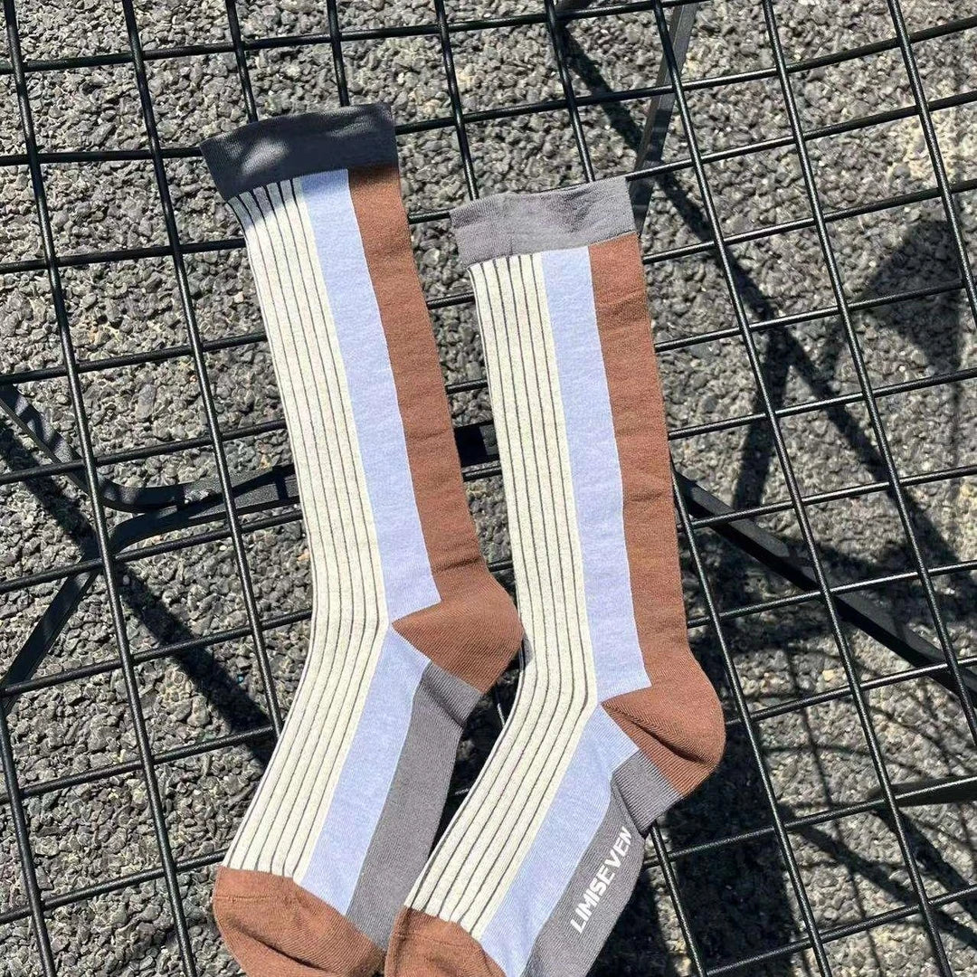 LIMISEVEN · Minimalist Striped Mid-Calf Socks