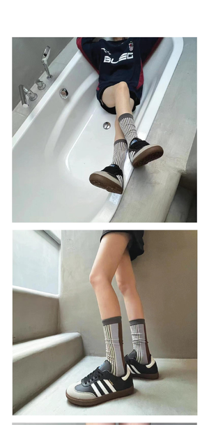 LIMISEVEN · Minimalist Striped Mid-Calf Socks