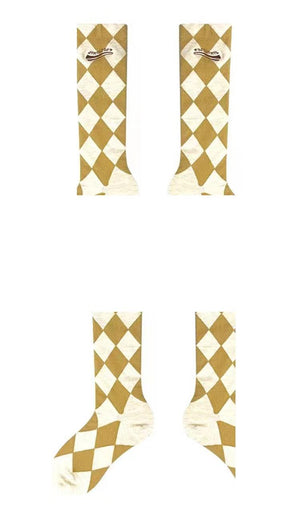 LIMISEVEN · Wool Diamond Plaid Mid-Calf Socks