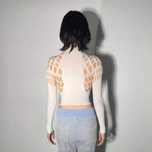 LIMISEVEN · Side-Cutout Fitted Long-Sleeve Top