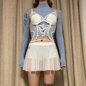 LIMISEVEN · Side-Cutout Fitted Long-Sleeve Top
