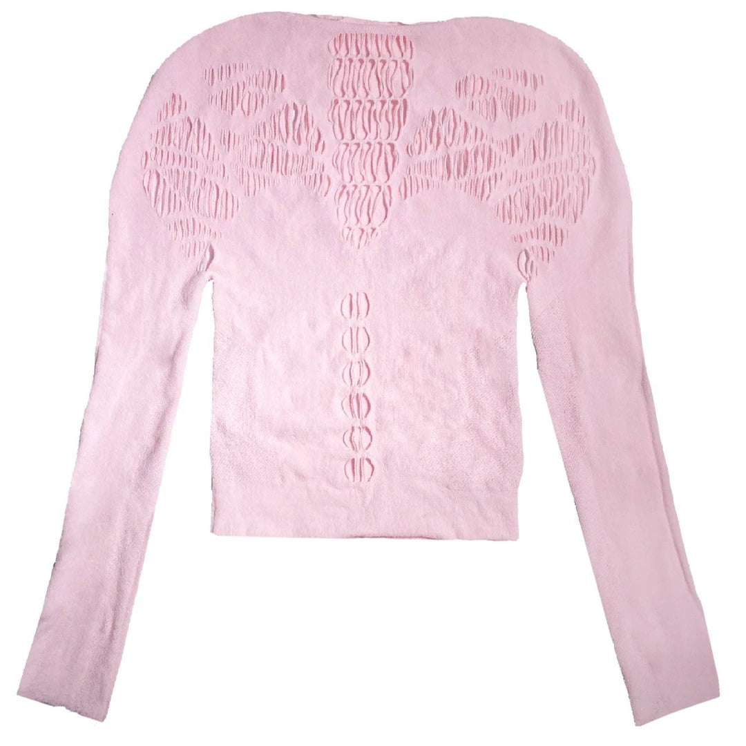 LIMISEVEN · Cutout Round-Neck Fitted Top