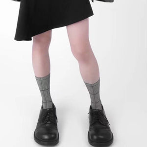 LIMISEVEN · Vintage Striped and Houndstooth Mid-Calf Socks