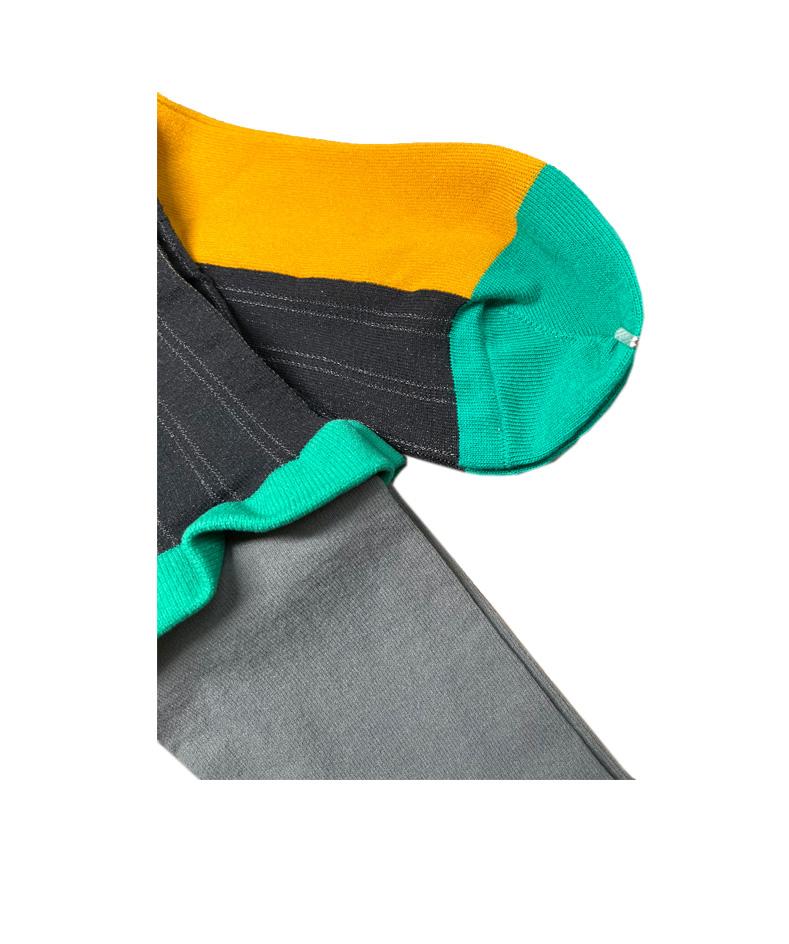 LIMISEVEN · Contrast Patchwork Mid-Calf Socks